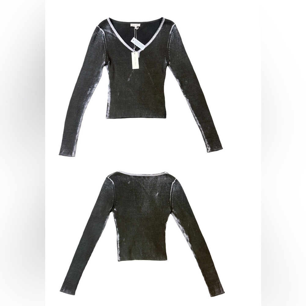 🆕 GILDED INTENT | Tie Dye Long Sleeve Top | V Neck | Fitted | Cropped | NWT